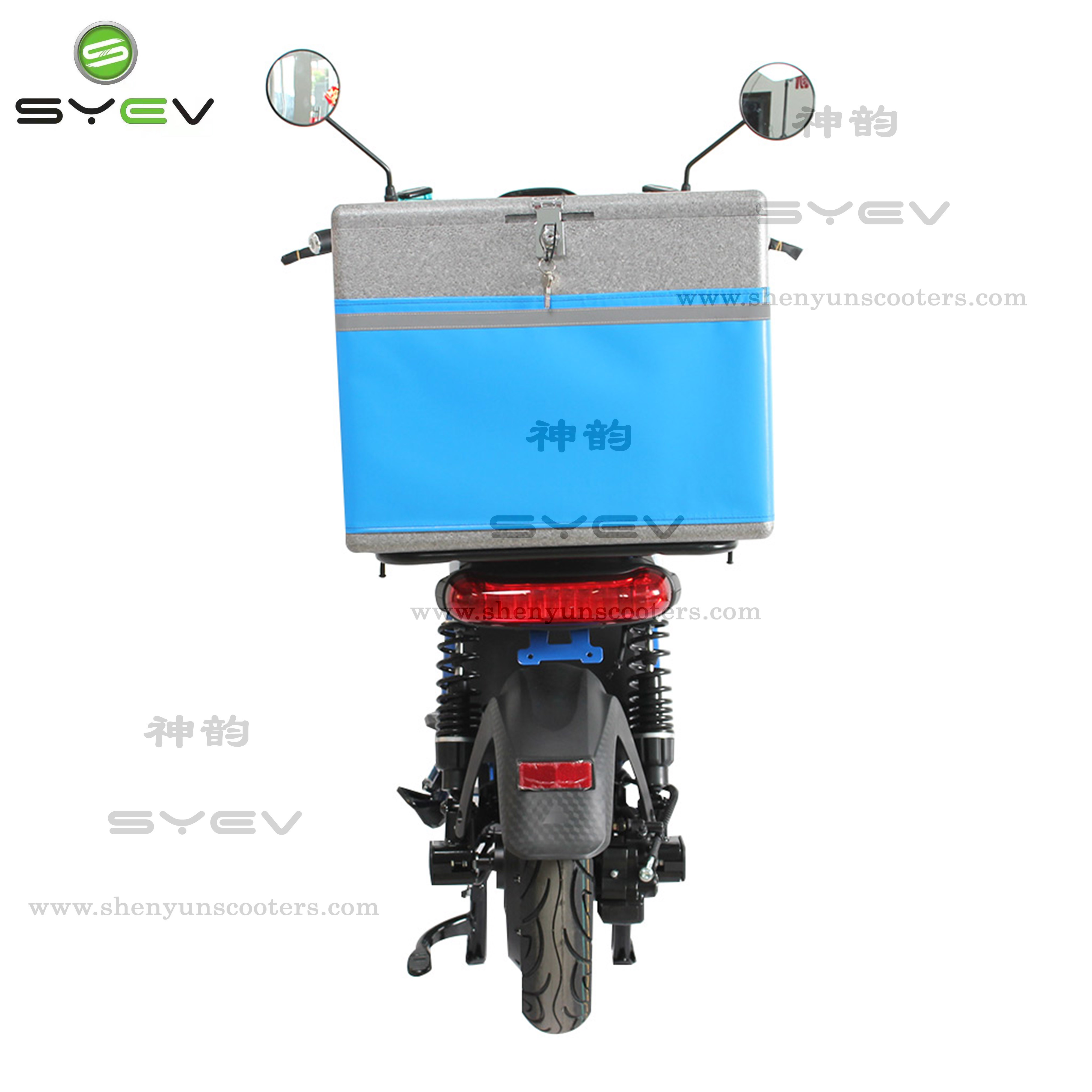 Wuxi Syev Strong Steel Frame 1200w 60v26ah Long Range Powerful Delivery Scooter Eléctrico Con 2 9560